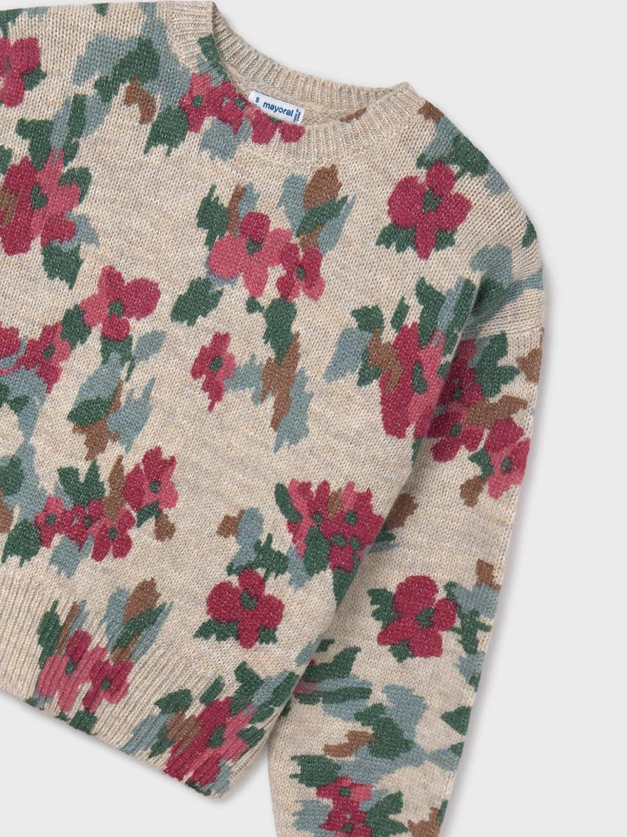 Jersey estamp. flores Pedra vig (Bege)  para Menina - Mayoral
