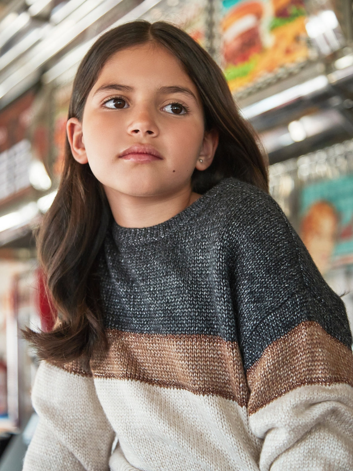 Jersey bloques Chumbo vig (Cinza Escuro)  para Menina - Mayoral