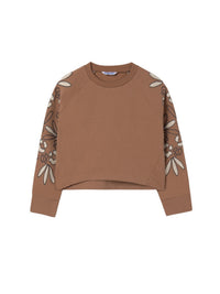 Sweat detalhe mangas Canela (Castanho Claro)  para Menina - Mayoral