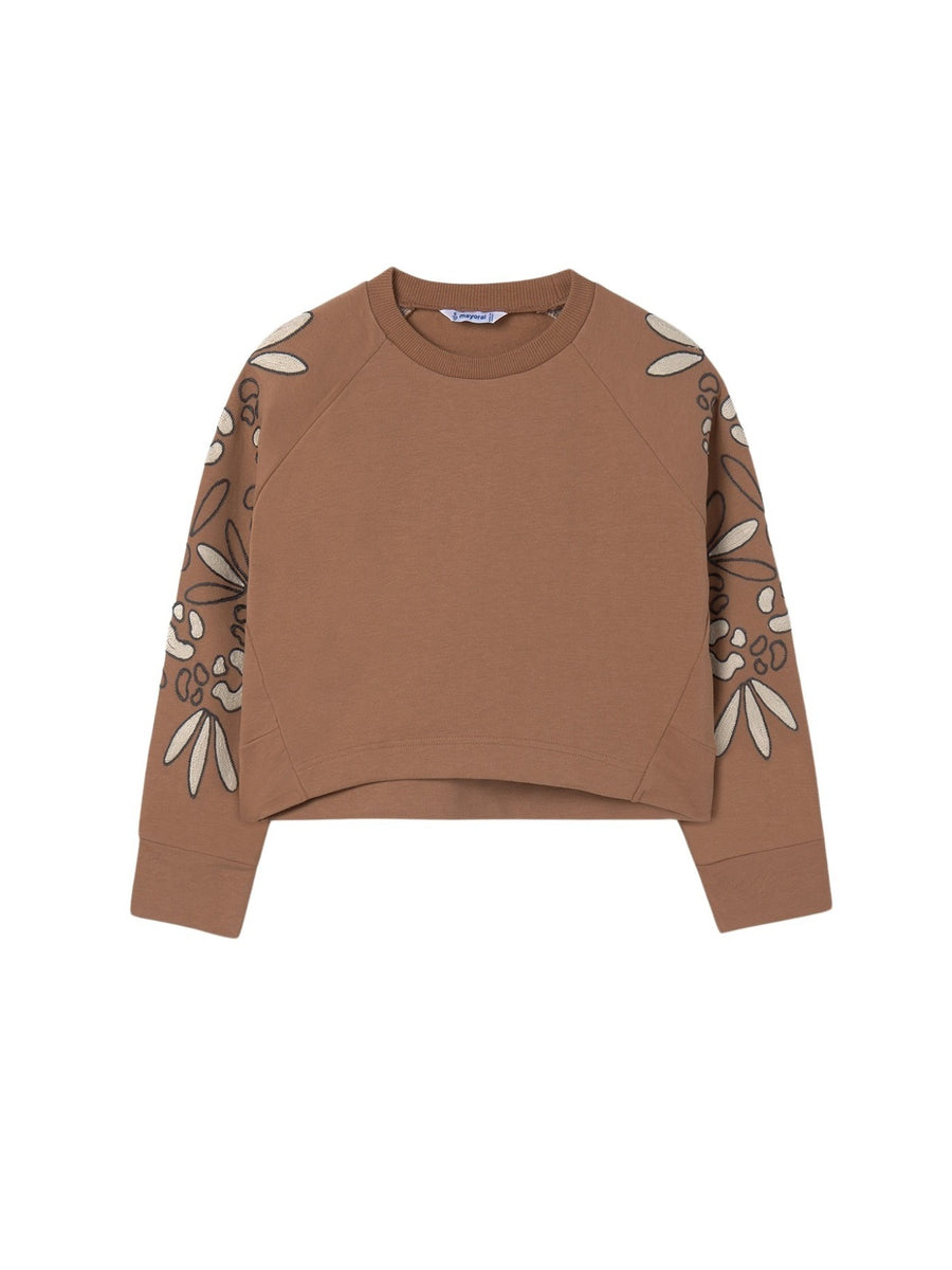 Sweat detalhe mangas Canela (Castanho Claro)  para Menina - Mayoral
