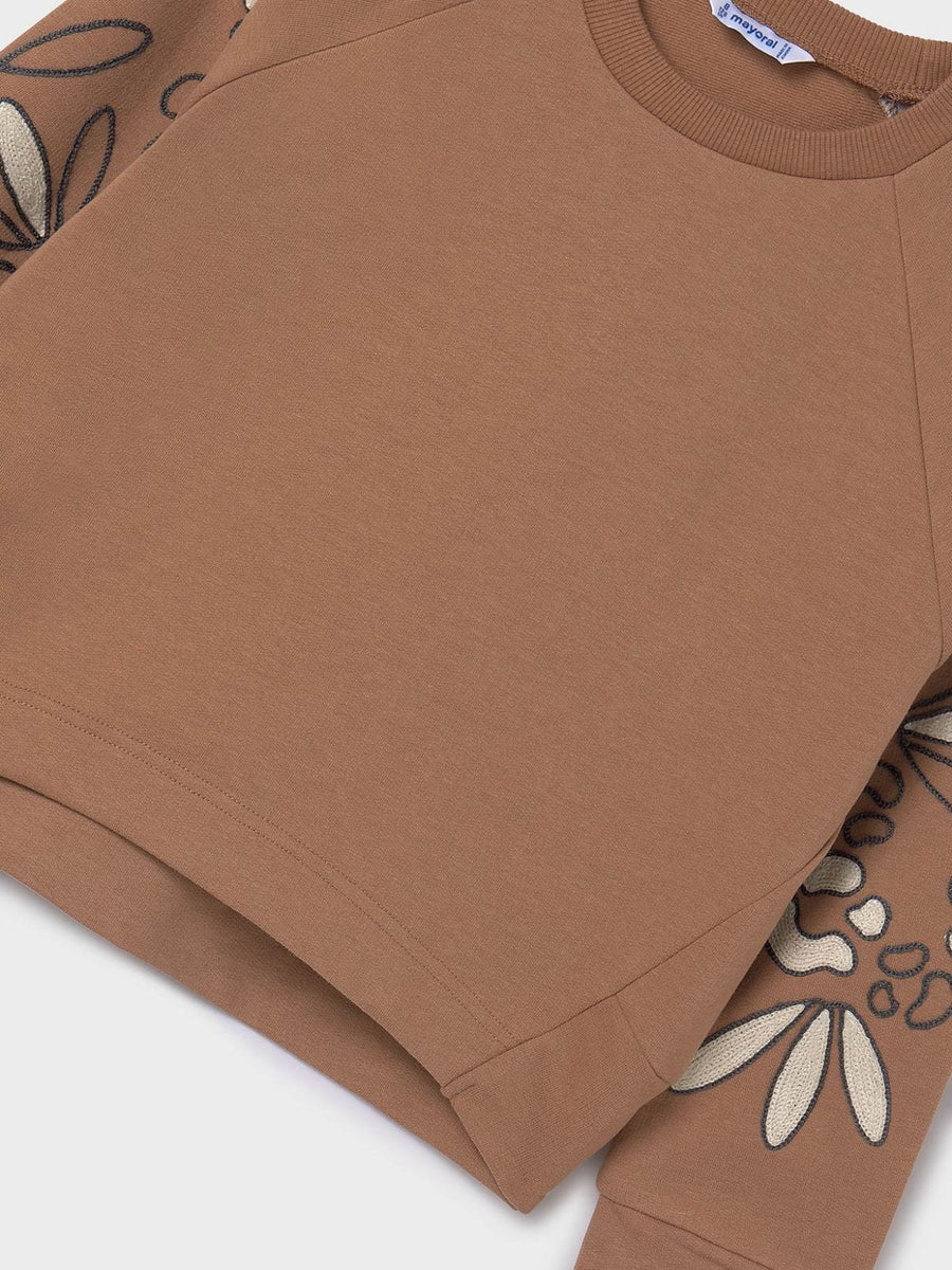 Sweat detalhe mangas Canela (Castanho Claro)  para Menina - Mayoral