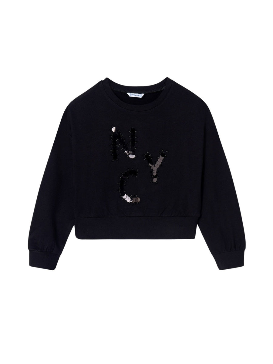Sweat viscose Preto (Preto)  para Menina - Mayoral
