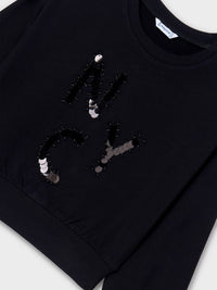 Sweat viscose Preto (Preto)  para Menina - Mayoral