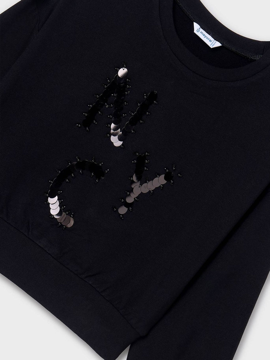 Sweat viscose Preto (Preto)  para Menina - Mayoral