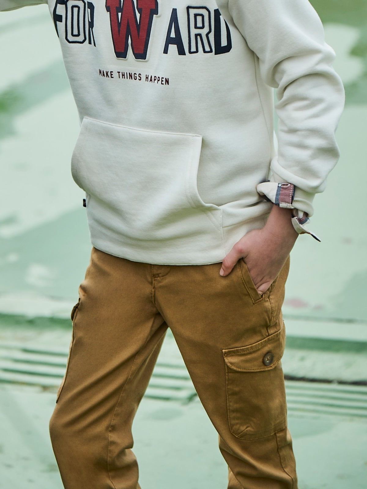 Calça slim Camel (Castanho Claro)  para Menino - Mayoral