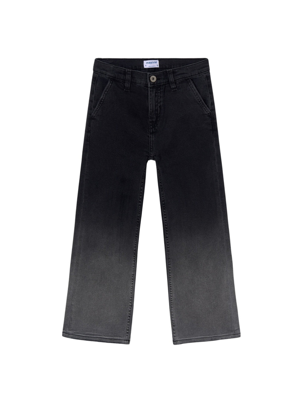 Calça ganga deep dye Preto (Preto)  para Menina - Mayoral