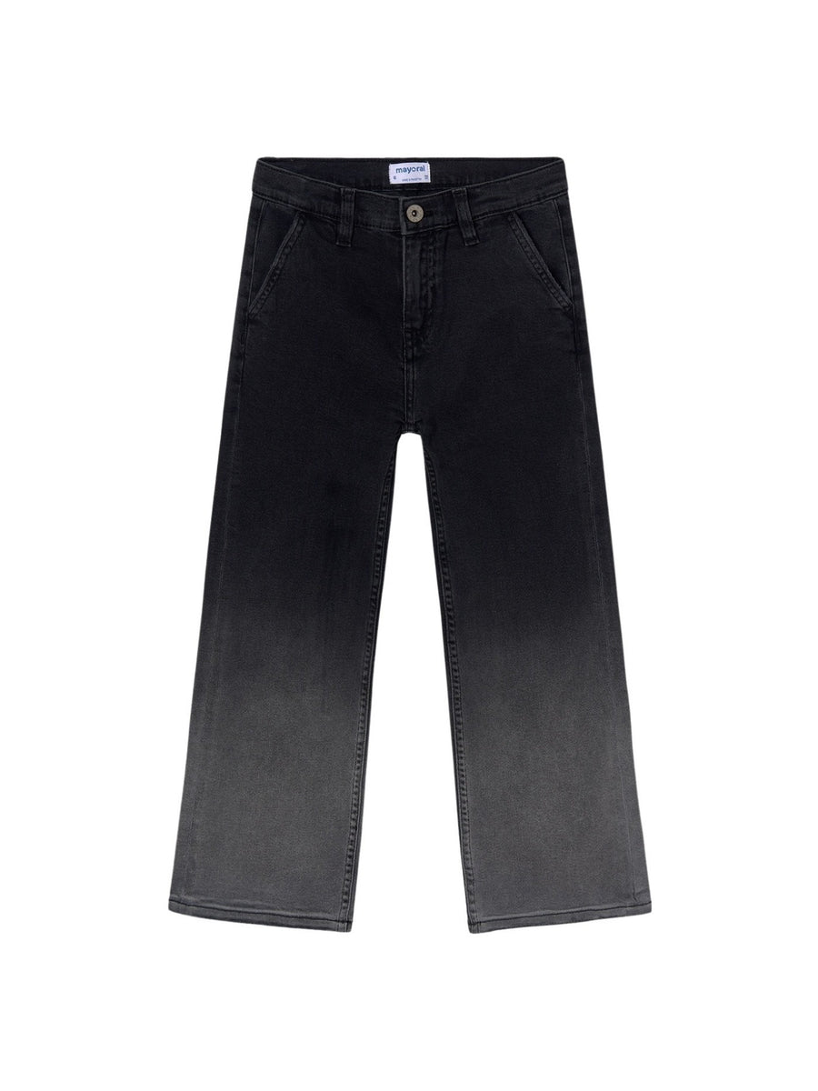 Calça ganga deep dye Preto (Preto)  para Menina - Mayoral