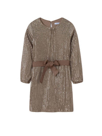 Vestido lantejoulas Café (Castanho)  para Menina - Mayoral