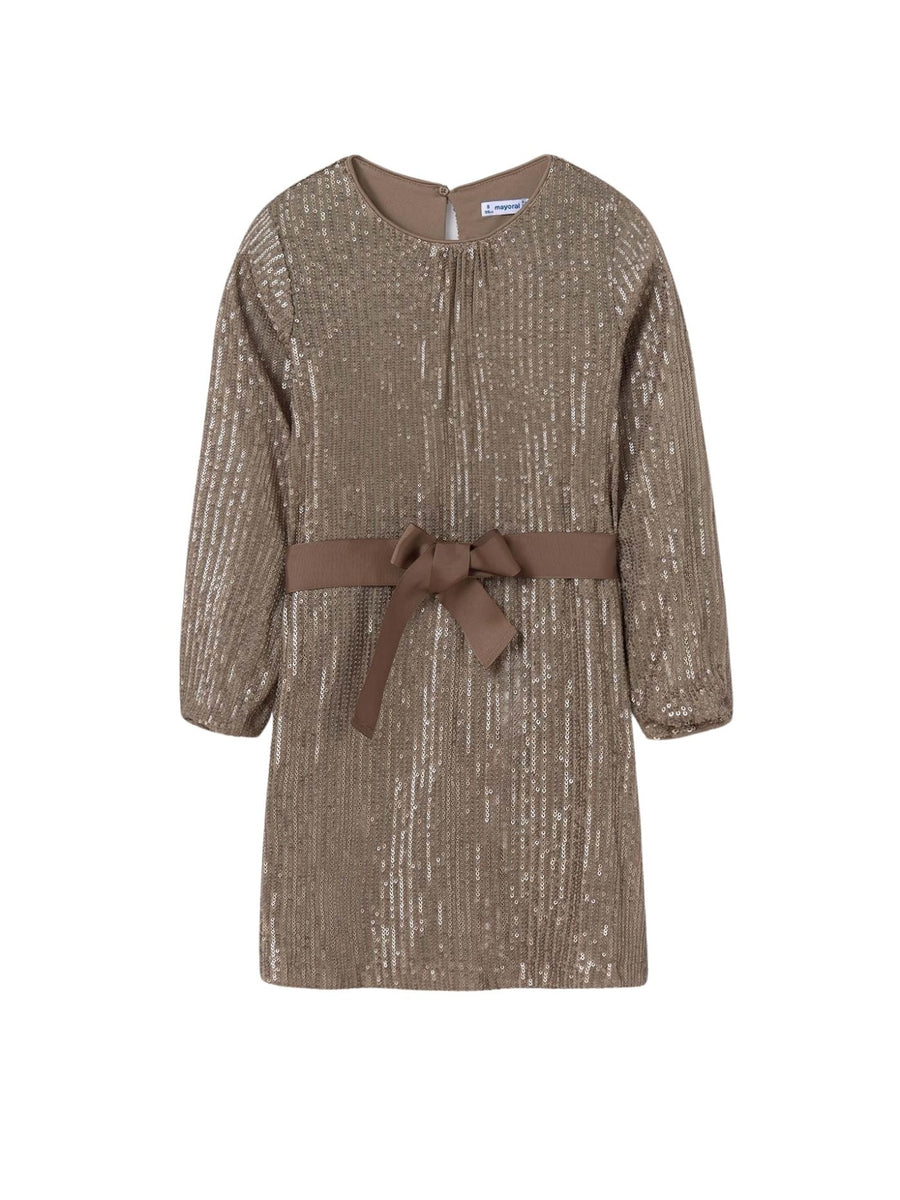 Vestido lantejoulas Café (Castanho)  para Menina - Mayoral