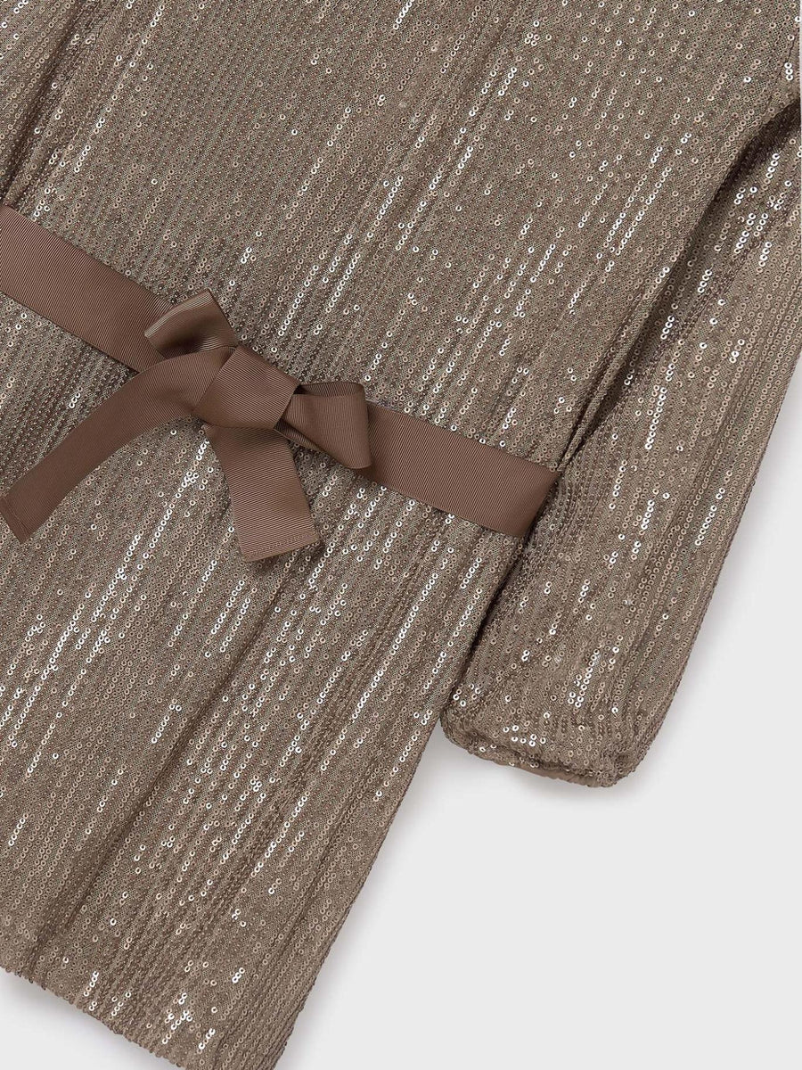 Vestido lantejoulas Café (Castanho)  para Menina - Mayoral