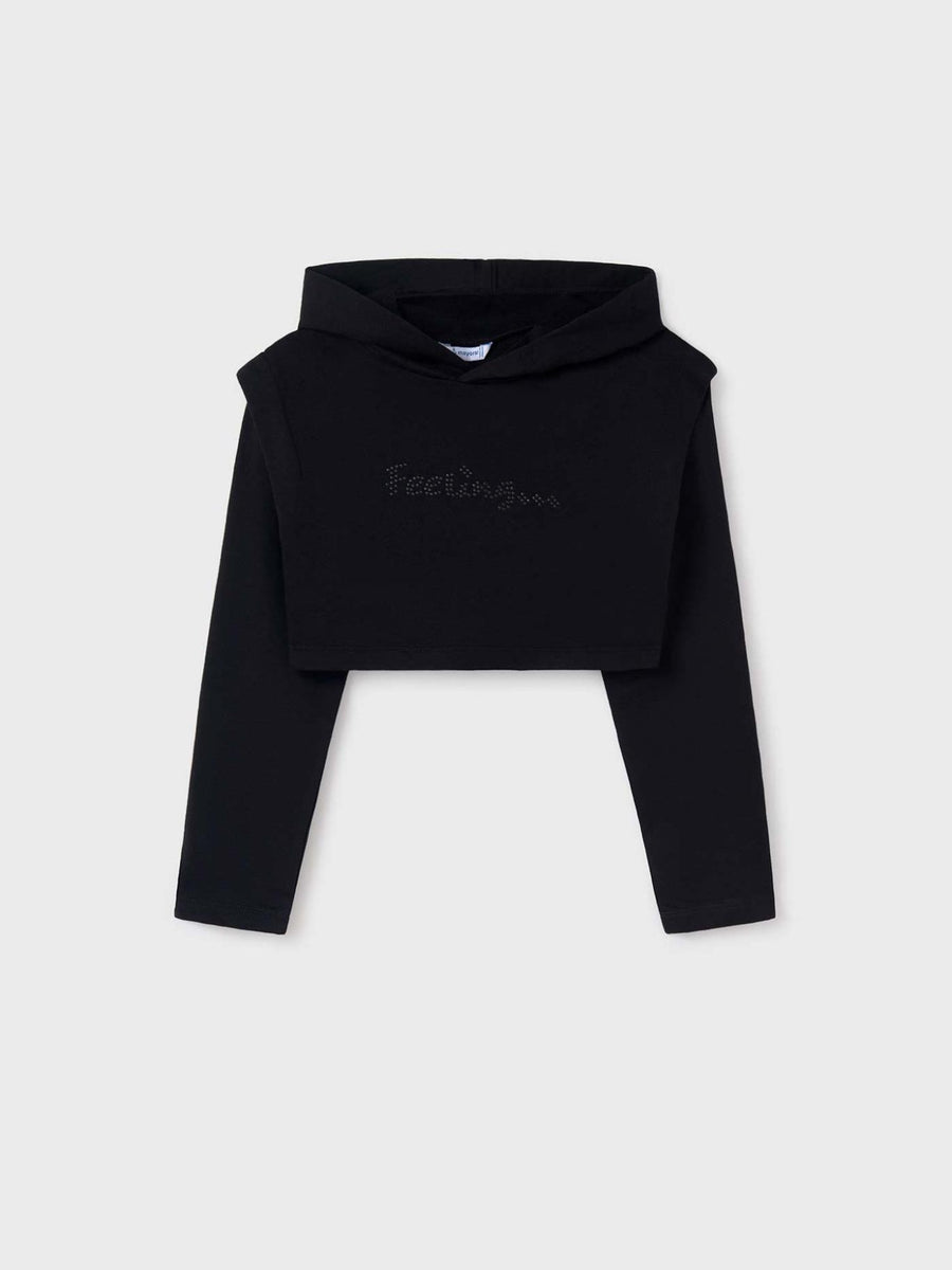 Vestido felpa sweat Preto (Preto)  para Menina - Mayoral