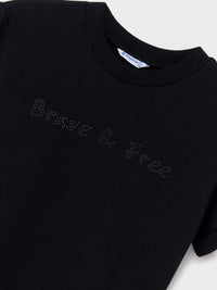 Vestido felpa sweat Preto (Preto)  para Menina - Mayoral