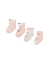 Set 4 soquetes Rosa baby (Rosa Bébé)  para Bebé Menina - Mayoral