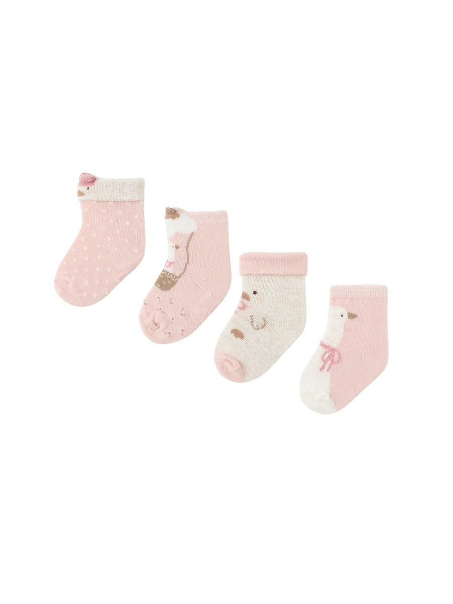 Set 4 soquetes Rosa baby (Rosa Bébé)  para Bebé Menina - Mayoral