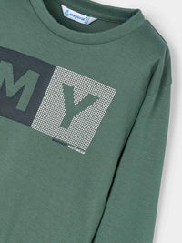 Camiseta básica bebé Abeto (Verde Tropa)  para Menino - Mayoral