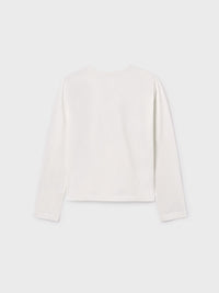 Camiseta básica bebé Nata-preto (Creme / Pérola)  para Menina - Mayoral