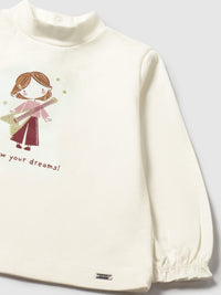 Semicisne gráfica Macchiato (Creme / Pérola)  para Bebé Menina - Mayoral