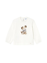 Camiseta m/comp. clássica Nata (Creme / Pérola)  para Bebé Menina - Mayoral