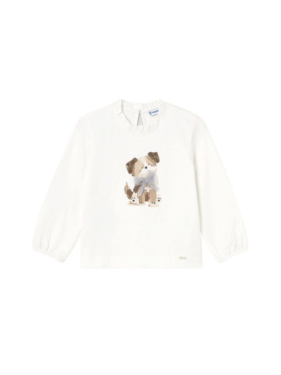 Camiseta m/comp. clássica Nata (Creme / Pérola)  para Bebé Menina - Mayoral