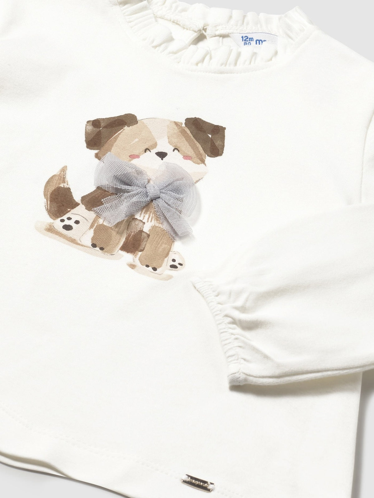 Camiseta m/comp. clássica Nata (Creme / Pérola)  para Bebé Menina - Mayoral