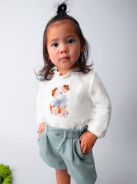 Camiseta m/comp. clássica Nata (Creme / Pérola)  para Bebé Menina - Mayoral