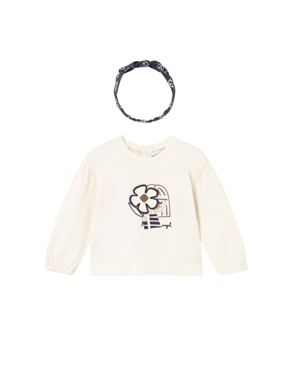 Camisola com bandolete Mac-marinh (Marinho)  para Bebé Menina - Mayoral
