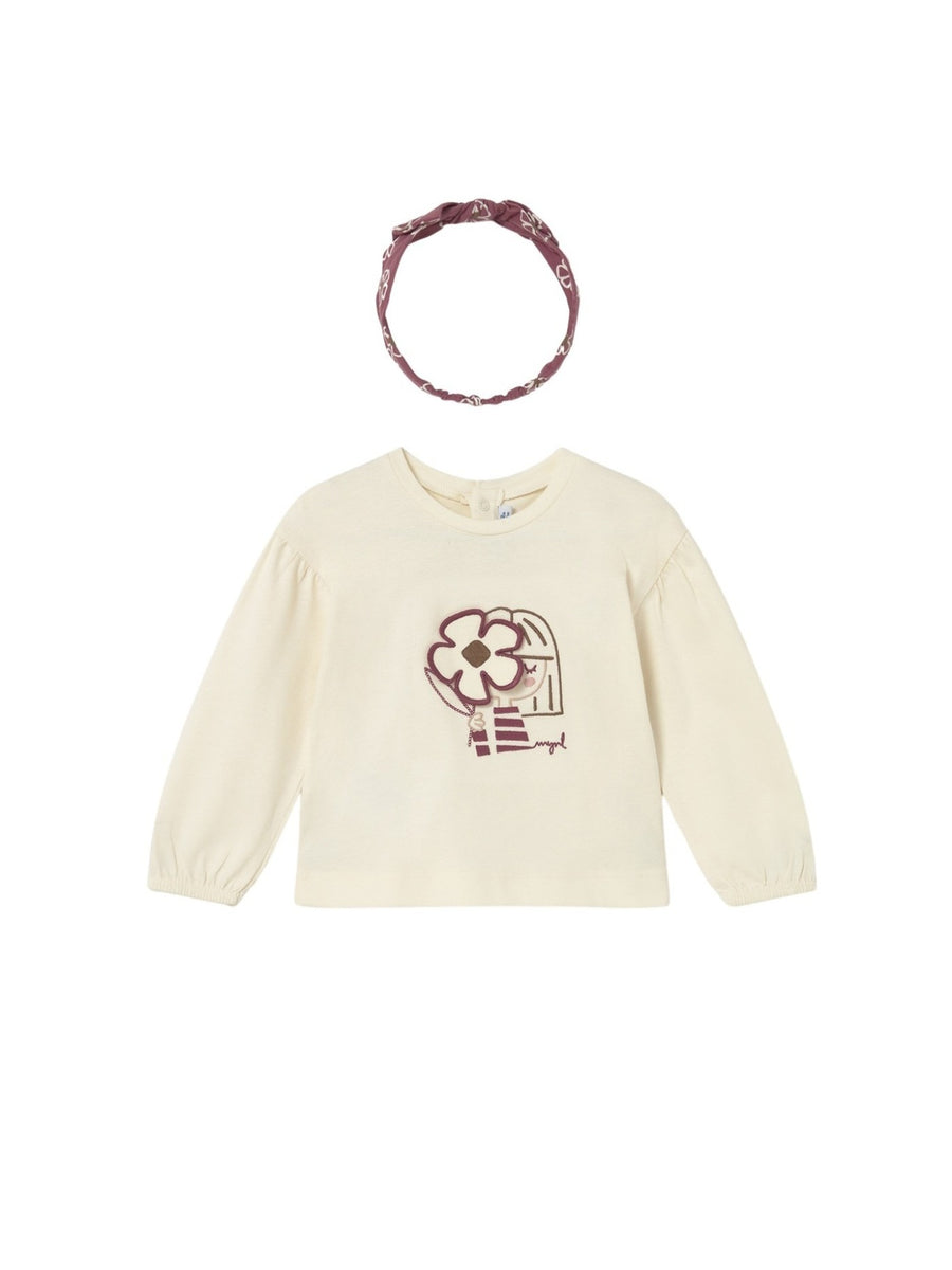 Camisola com bandolete Mac-rosado (Rosa Velho)  para Bebé Menina - Mayoral