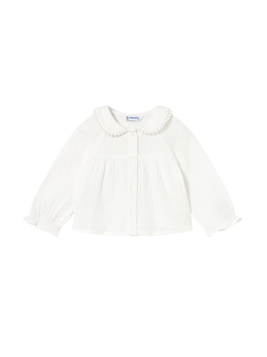 Blusa gasa plumeti Nata (Creme / Pérola)  para Bebé Menina - Mayoral