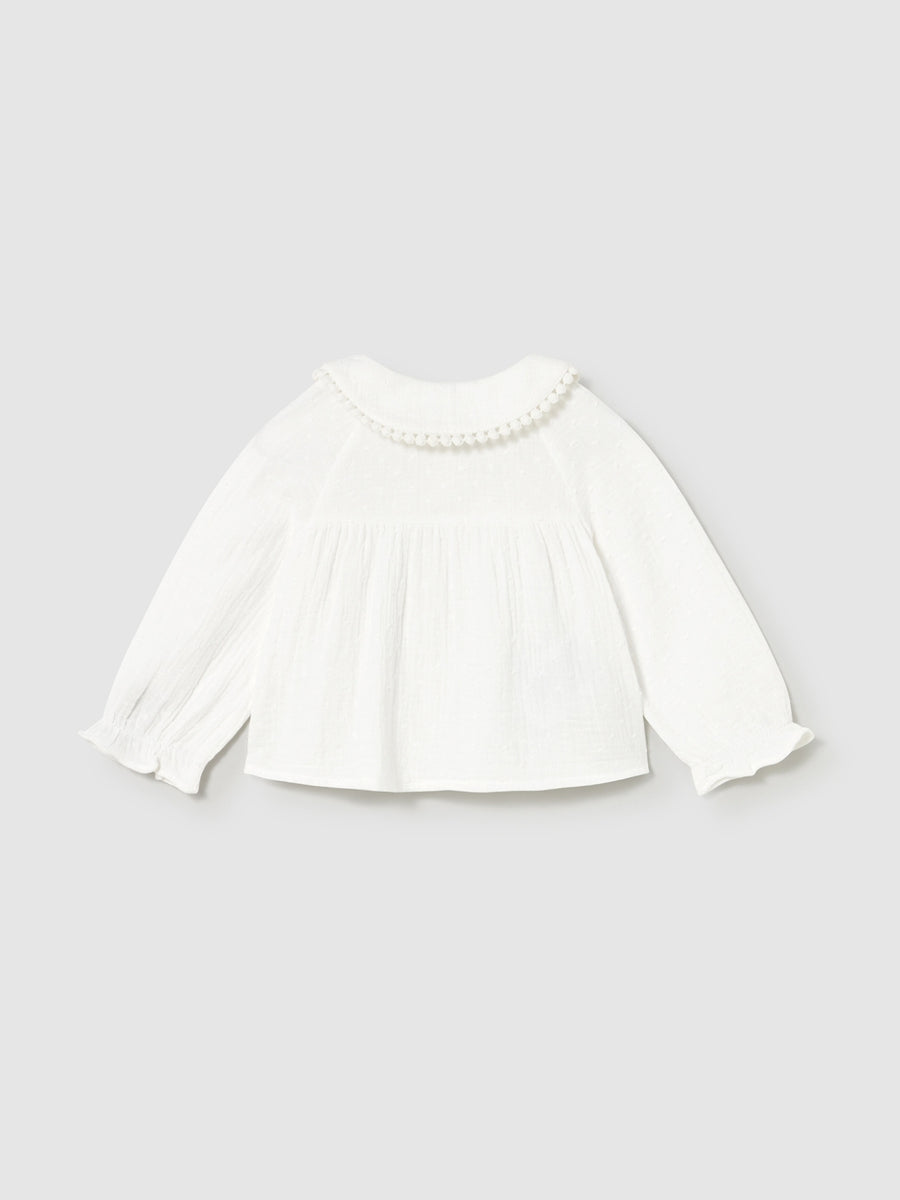 Blusa gasa plumeti Nata (Creme / Pérola)  para Bebé Menina - Mayoral