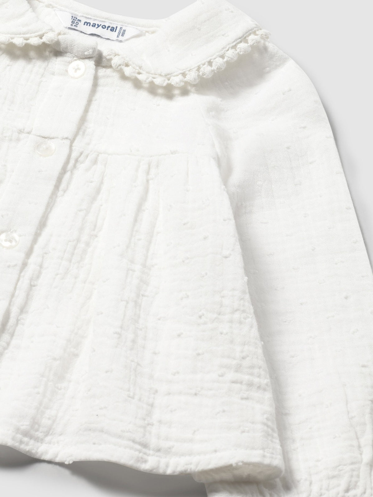 Blusa gasa plumeti Nata (Creme / Pérola)  para Bebé Menina - Mayoral