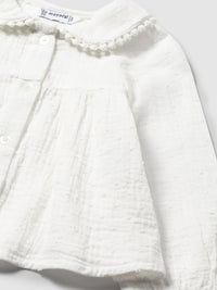 Blusa gasa plumeti Nata (Creme / Pérola)  para Bebé Menina - Mayoral