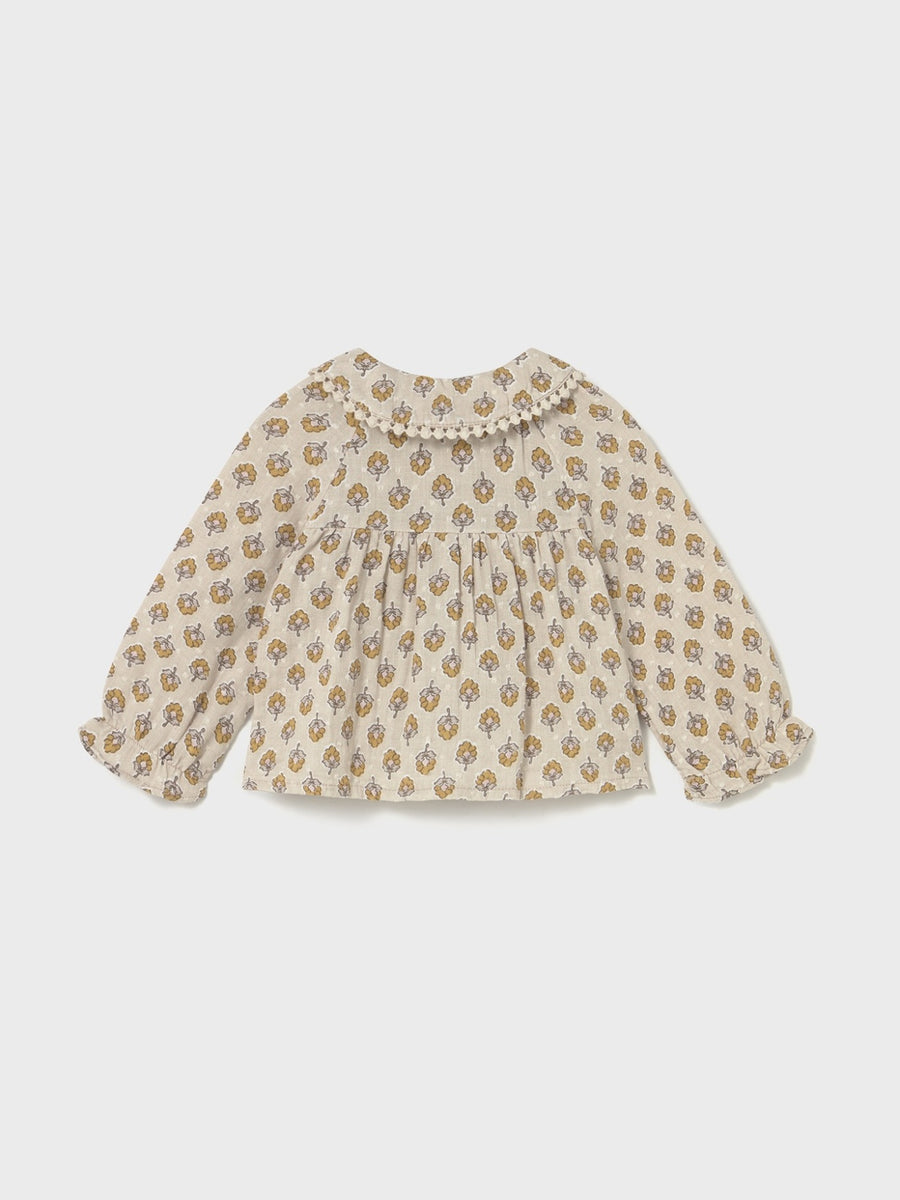 Blusa gasa plumeti Mel (Castanho Claro)  para Bebé Menina - Mayoral