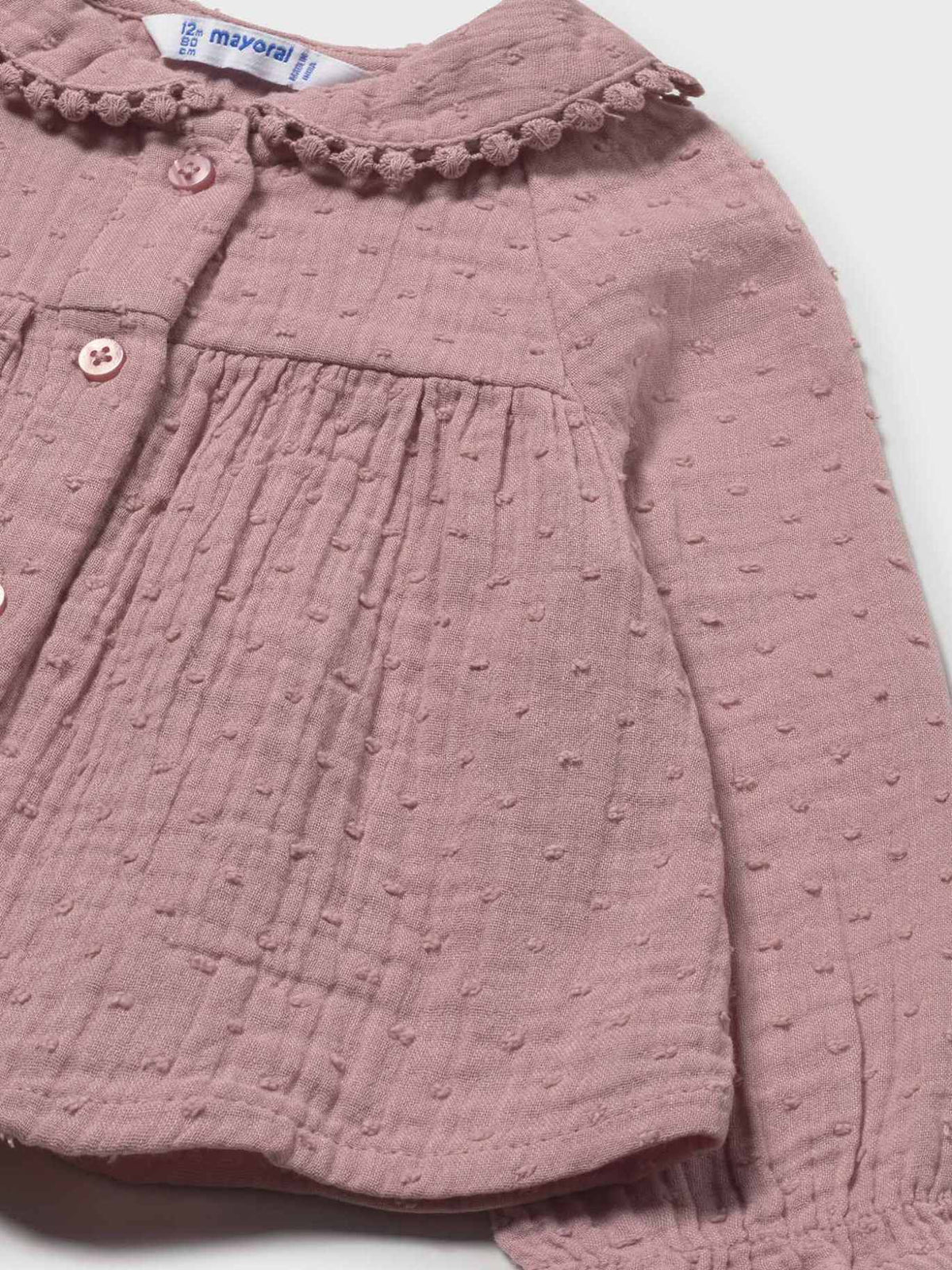 Blusa gasa plumeti Quartzo (Rosa)  para Bebé Menina - Mayoral