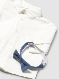 Camisa m/comp. laço Crú-artic (Creme / Pérola)  para Bebé Menino - Mayoral
