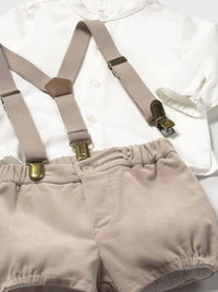 Conj. calça camisa Porridge (Bege)  para Bebé Menino - Mayoral