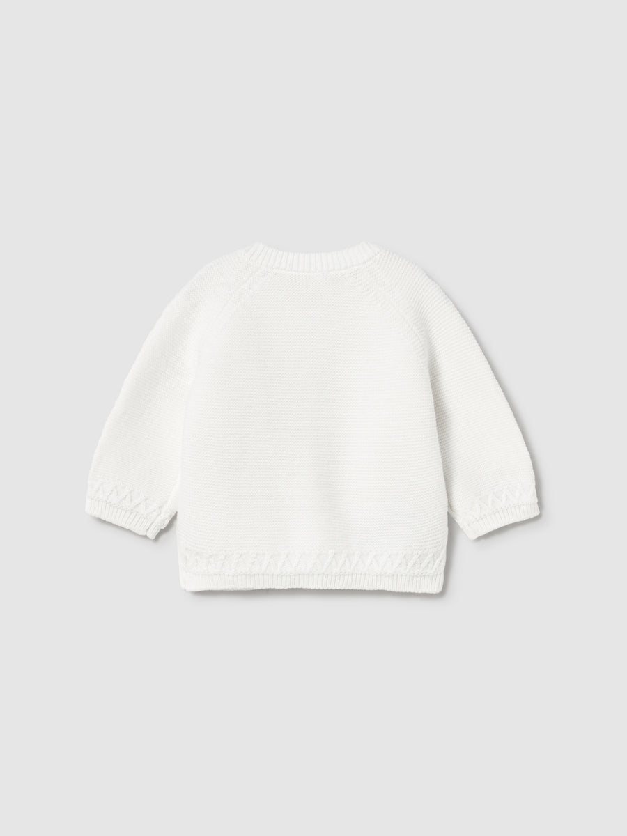 Cardigan cuello redondo trico Crú (Creme / Pérola)  para Bebé Menino - Mayoral
