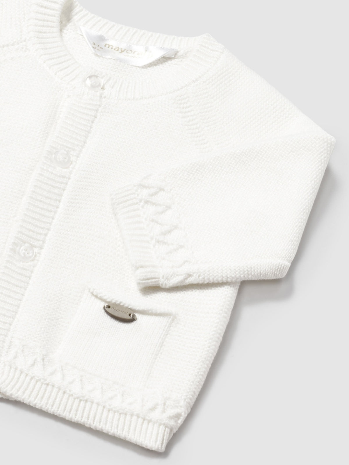 Cardigan cuello redondo trico Crú (Creme / Pérola)  para Bebé Menino - Mayoral