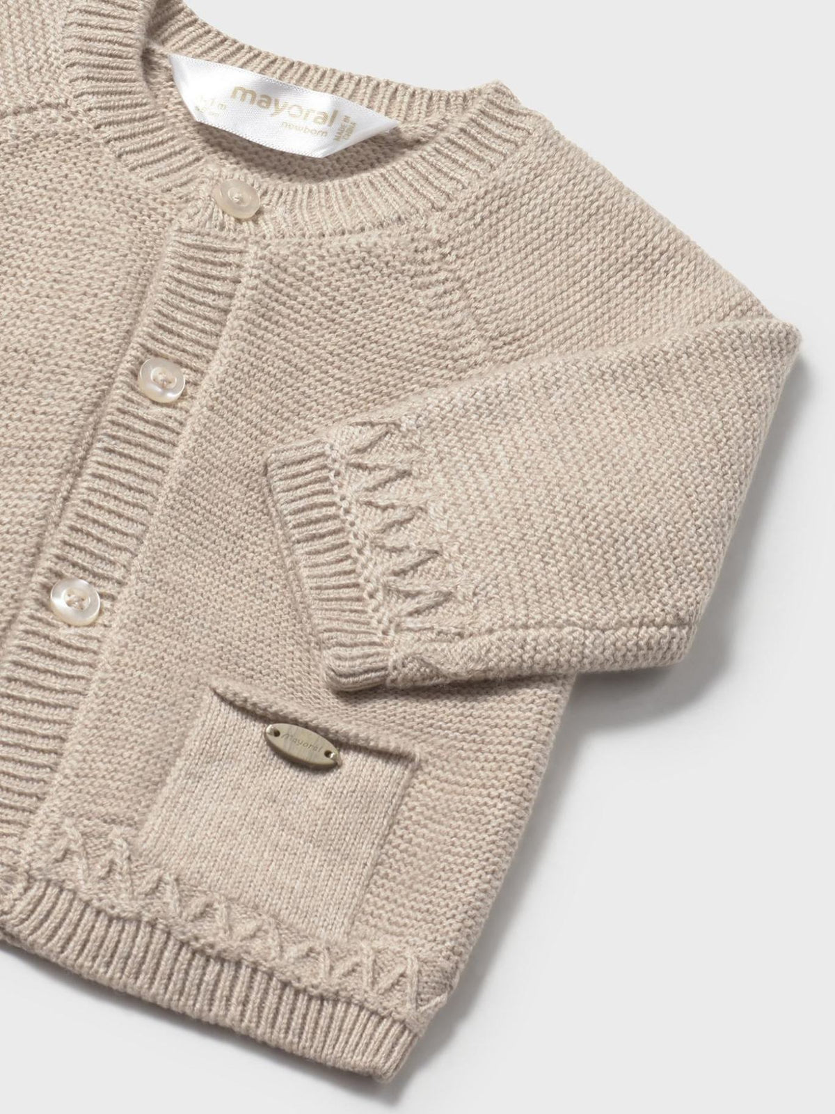 Cardigan cuello redondo trico Cereal vig (Bege)  para Bebé Menino - Mayoral