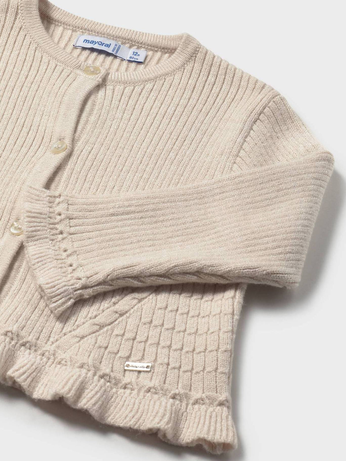 Casaco tricot comprido Tapioca v (Bege)  para Bebé Menina - Mayoral