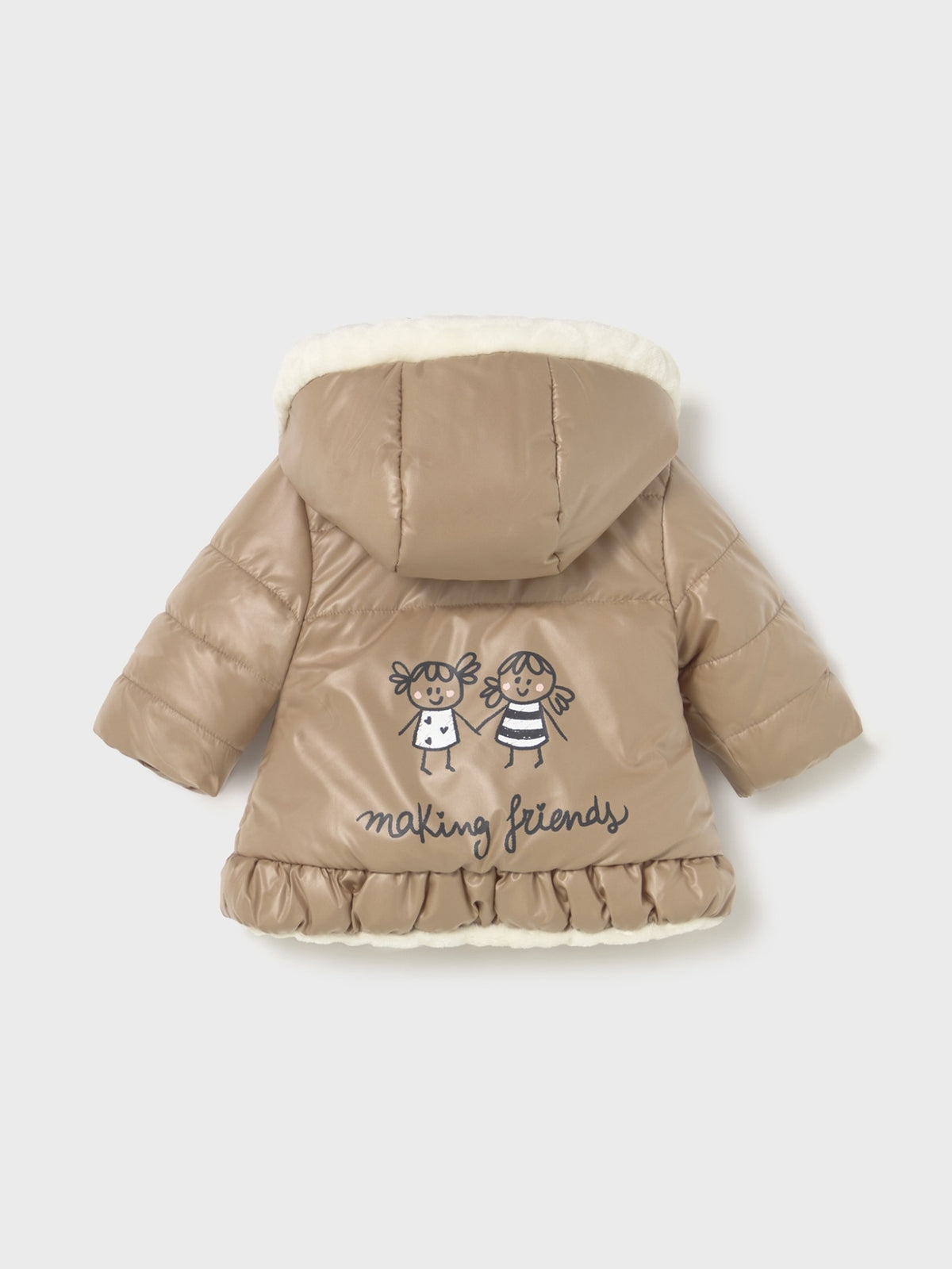 Blusão reversivel Amendoim (Castanho Claro)  para Bebé Menina - Mayoral