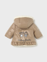 Blusão reversivel Amendoim (Castanho Claro)  para Bebé Menina - Mayoral