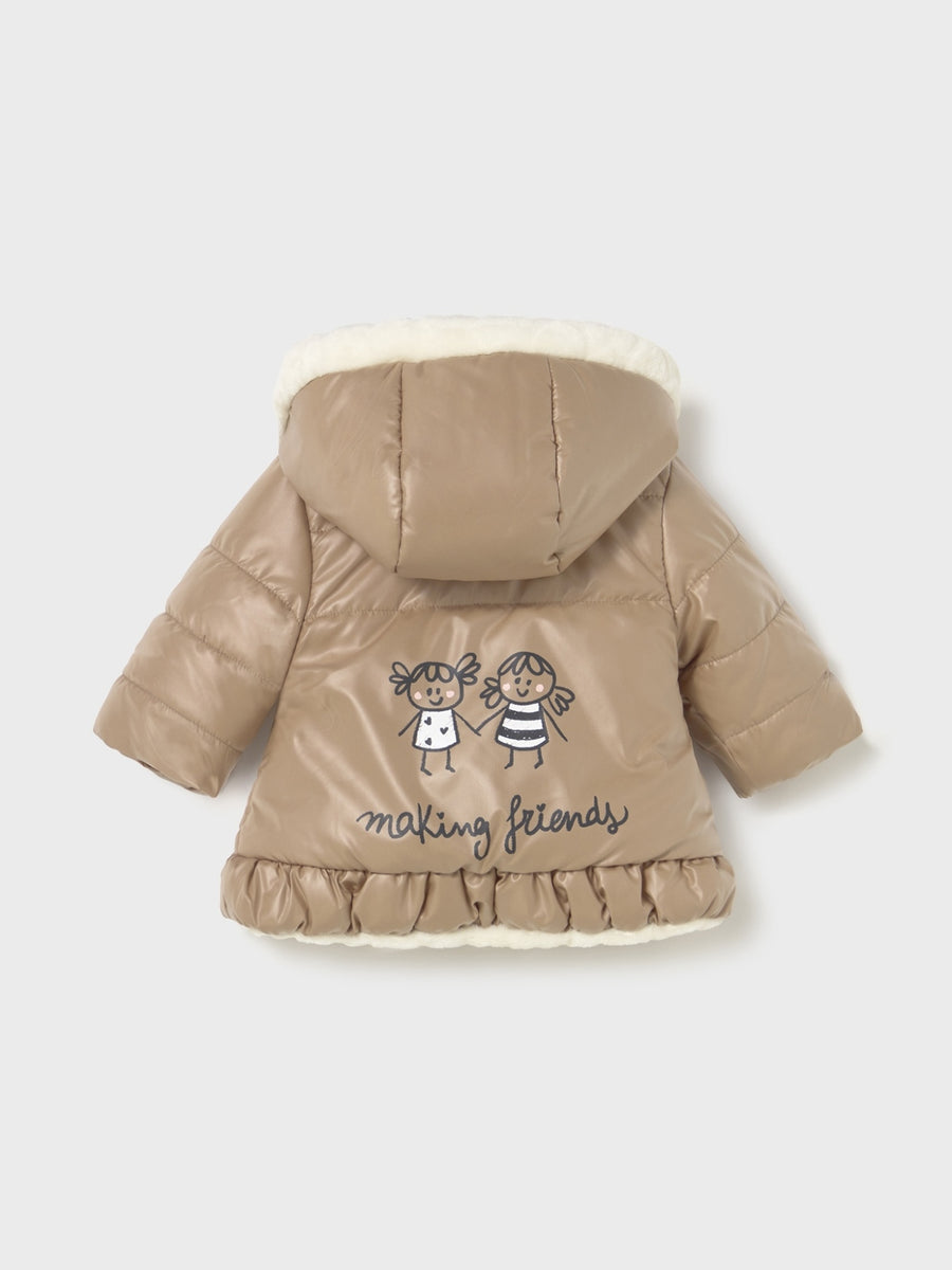 Blusão reversivel Amendoim (Castanho Claro)  para Bebé Menina - Mayoral