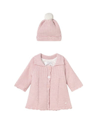 Casaco e gorro tricô Quarto vig (Rosa)  para Bebé Menina - Mayoral