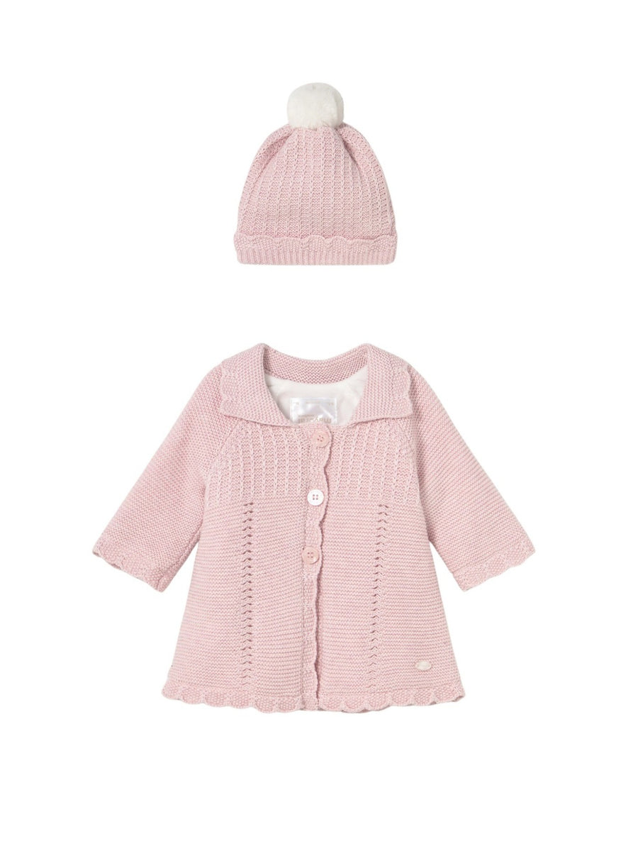 Casaco e gorro tricô Quarto vig (Rosa)  para Bebé Menina - Mayoral