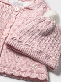 Casaco e gorro tricô Quarto vig (Rosa)  para Bebé Menina - Mayoral