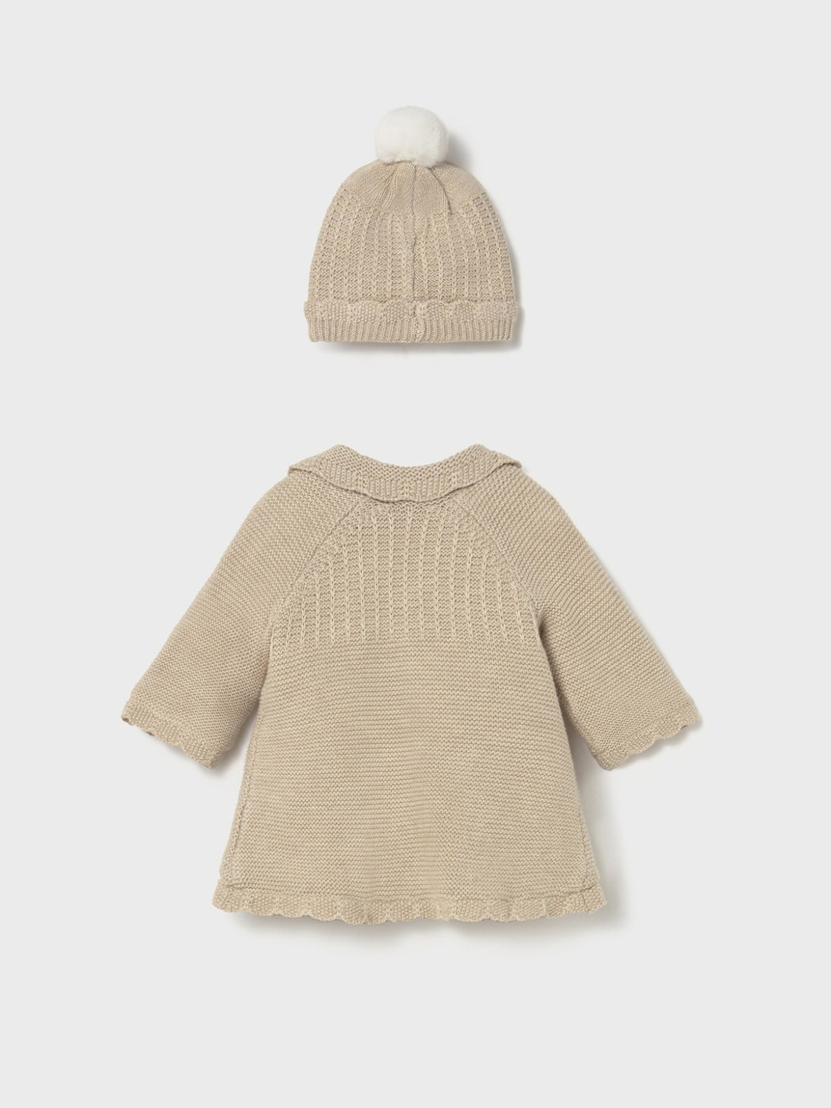 Casaco e gorro tricô Cereal vig (Bege)  para Bebé Menina - Mayoral