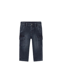 Calça soft denim cargo Blue black (Marinho)  para Bebé Menino - Mayoral