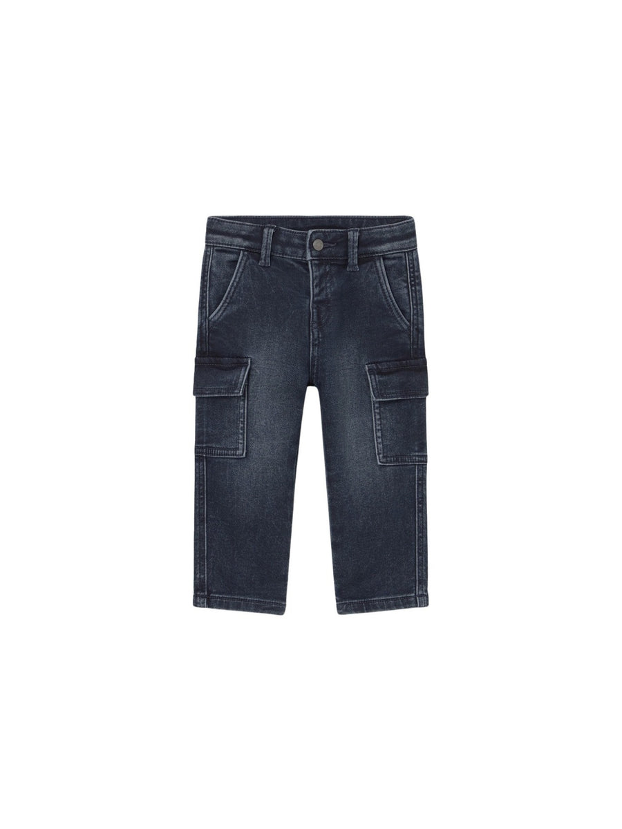 Calça soft denim cargo Blue black (Marinho)  para Bebé Menino - Mayoral