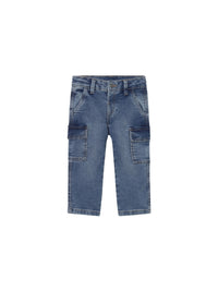 Calça soft denim cargo Base (Ganga)  para Bebé Menino - Mayoral