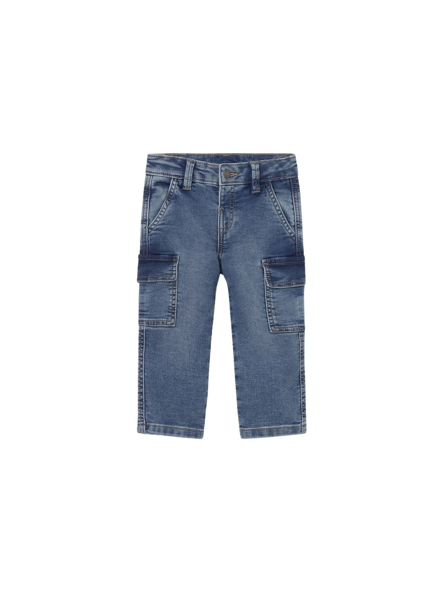 Calça soft denim cargo Base (Ganga)  para Bebé Menino - Mayoral